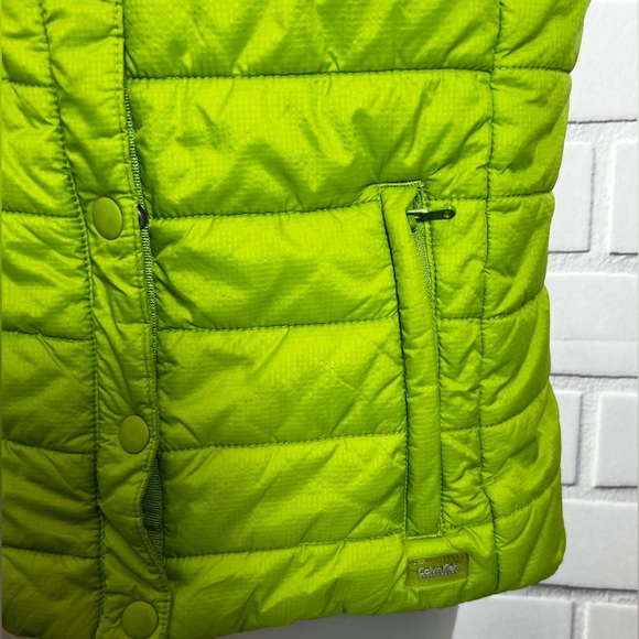CALVIN KLEIN Performance women Lime Green Puffer Vest/size S - Picture 7 of 12
